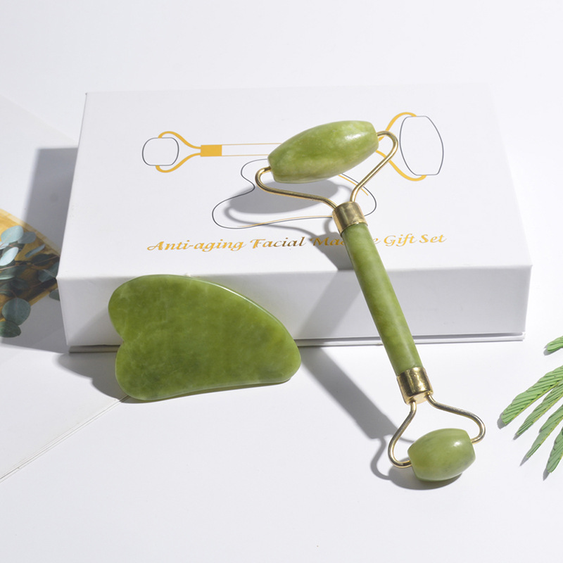 Jade Roller Stone - Natural Jade Roller Face Gua Sha
