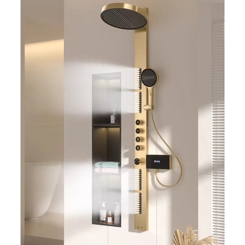 Spa & Wellness Hotel Paradiso - Brass Rainfall Shower Panel Set Digital