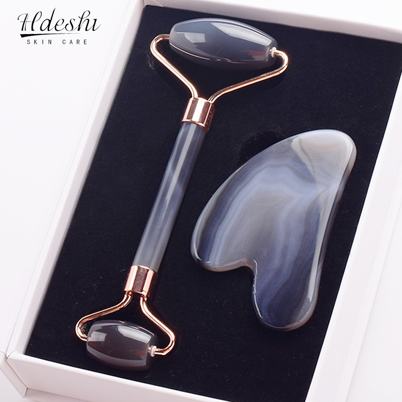 Grey agate Jade Roller Massage - đánh giá và giá Jade Roller Stone
