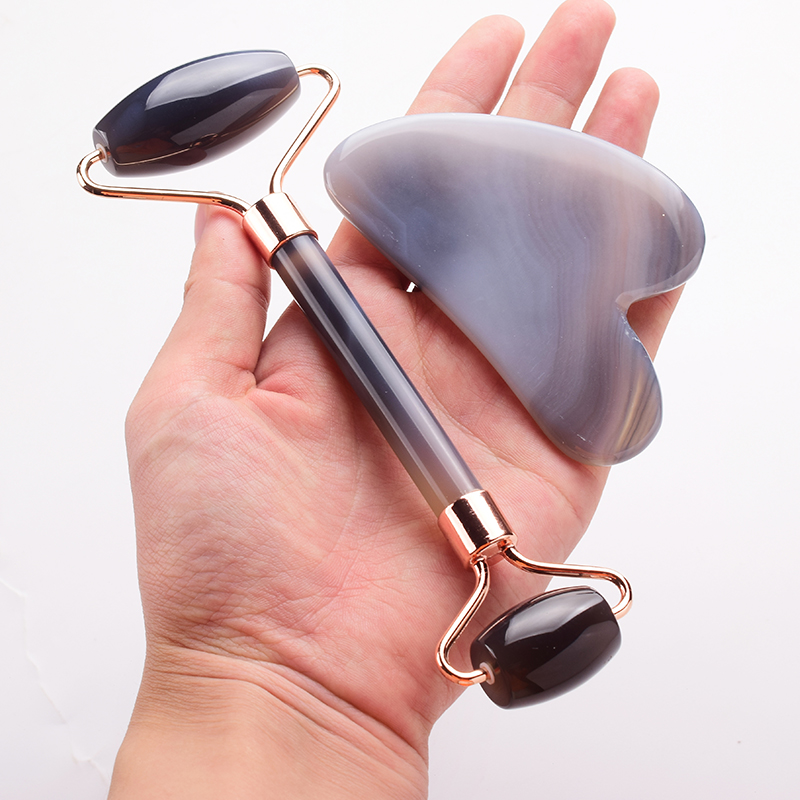 Grey agate Jade Roller Massage - đánh giá và giá Jade Roller Stone